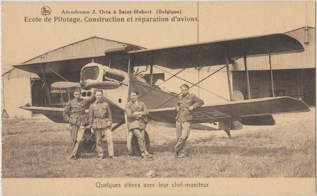 dubbeldekker vliegtuig vliegschool rep. vliegtuigen belgie, Ophalen of Verzenden, 1920 tot 1940, Ongelopen, Voertuig