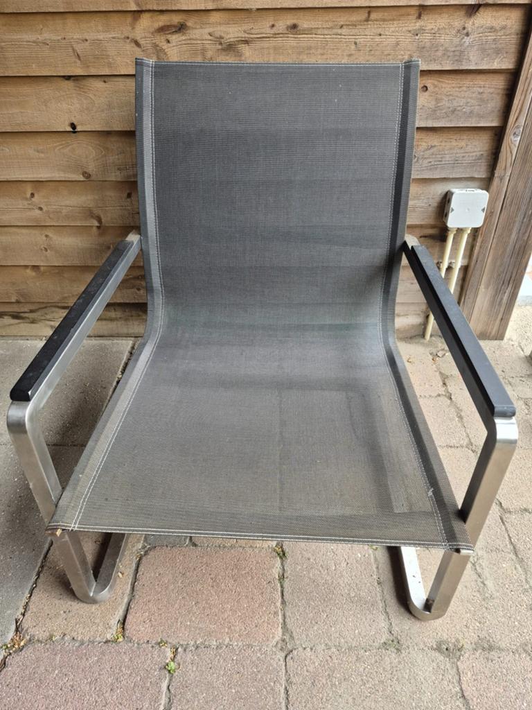 Set van 4 'Life' tuinstoelen met kussens, Ophalen, Gebruikt, Rvs