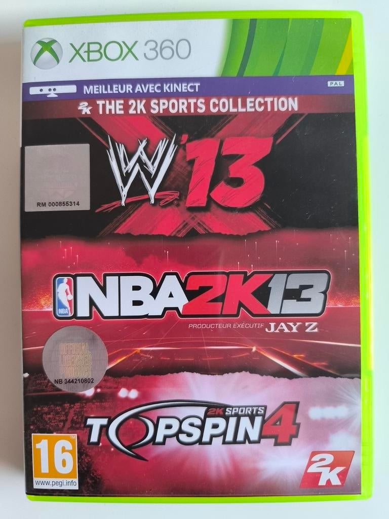 Xbox 360 The 2K Sports collection (WWE/NBA/Topspin pack), Ophalen of Verzenden, Zo goed als nieuw, Sport, 3 spelers of meer