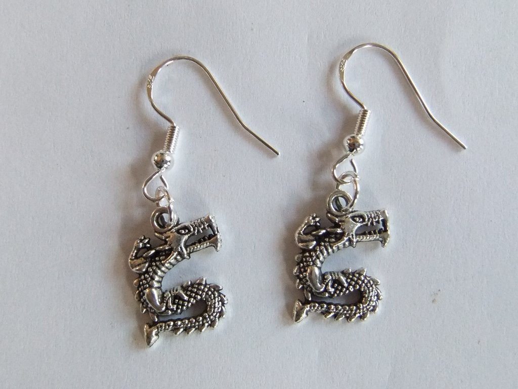 925 sterling zilveren oorbellen met draken hangers, Verzenden, Nieuw, Zilver, Zilver