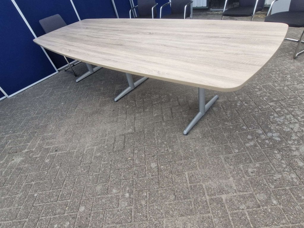 Ahrend / Gispen vergadertafel 320x120 bootvorm nieuw blad, 320 cm, 120 cm, Kofferen 60, 5492 BP Sint-Oedenrode, Ophalen of Verzenden