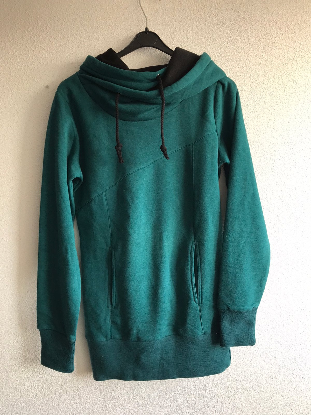 Hoodie dames lang model petrol maat M, Ophalen of Verzenden, Zo goed als nieuw