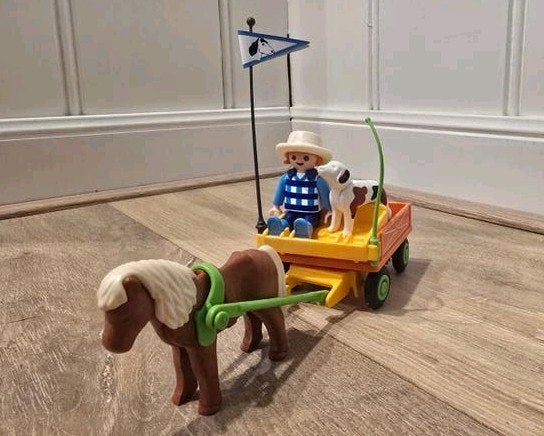 Playmobil 3118 Pony met wagen – Compleet met doos, Ophalen of Verzenden, Zo goed als nieuw