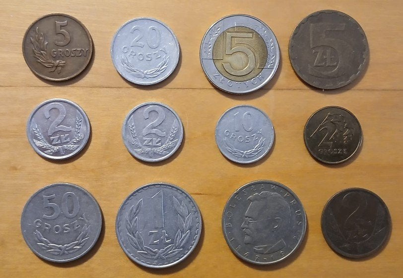 Set van 12 verschillende Poolse munten uit diverse periodes, Ophalen of Verzenden, Polen, Setje