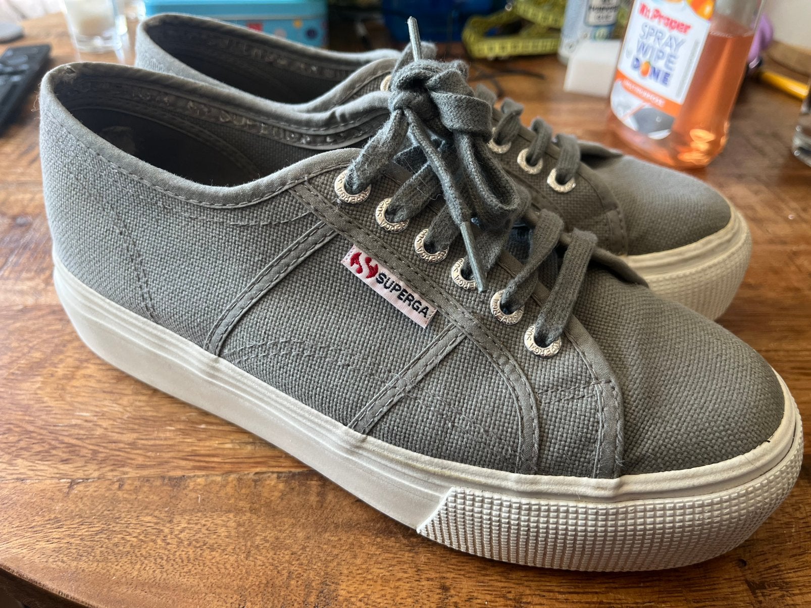 Superga sneakers grijs, Ophalen of Verzenden, Grijs, Sneakers of Gympen, Zo goed als nieuw