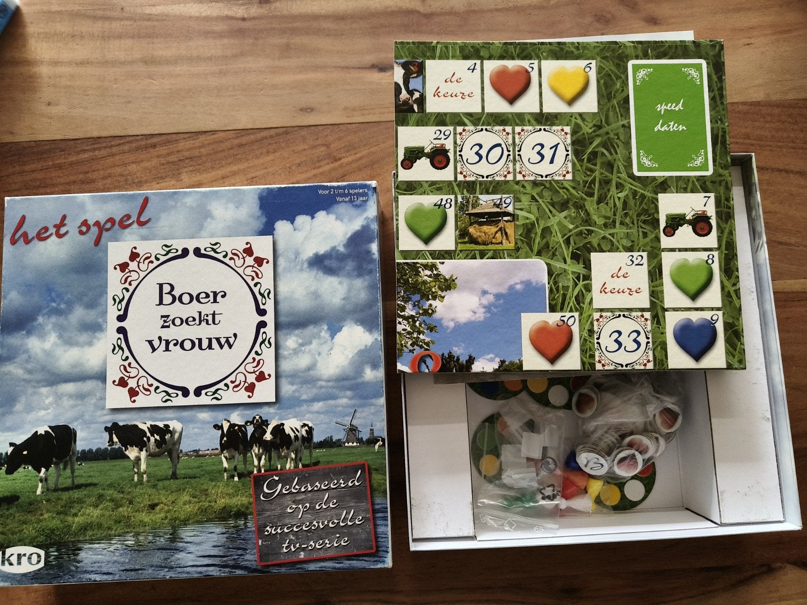 Boer Zoekt Vrouw Het Spel - Bordspel, Hobby en Vrije tijd, Drie of vier spelers, Ophalen of Verzenden, Gebruikt, Kro