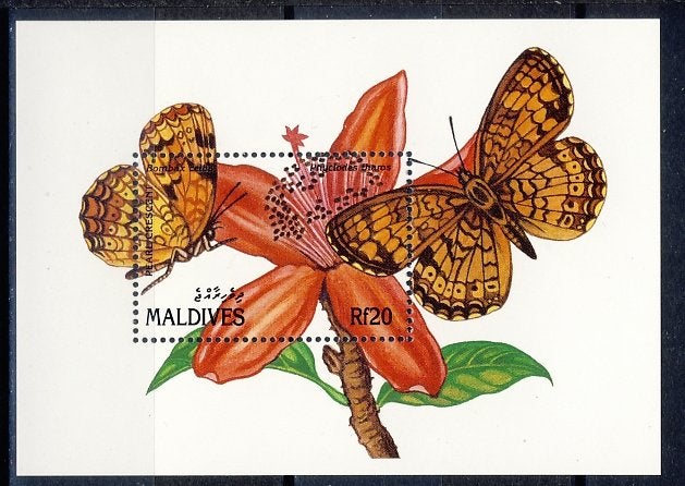 Malediven Blok 202 Vlinders 1991 postfris, Ophalen of Verzenden, Postfris, Dier of Natuur