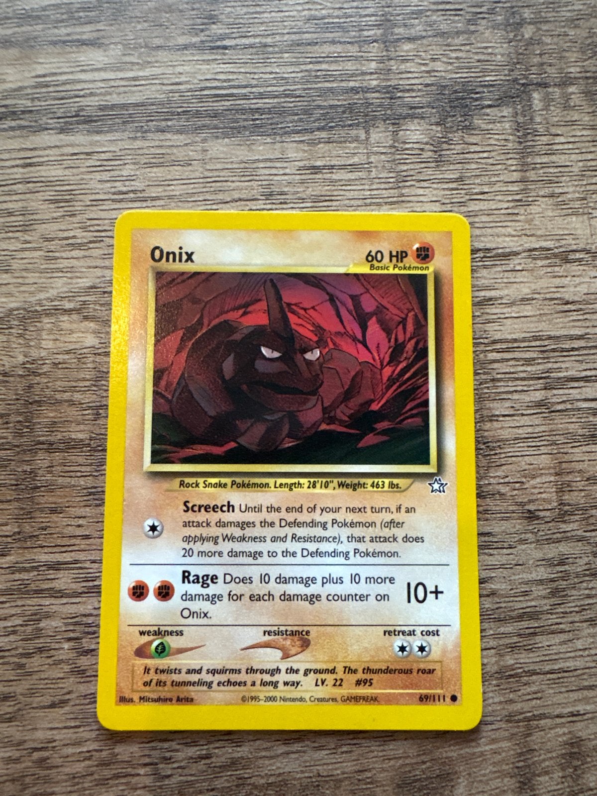 Pokemon Onix 69/111 Neo Genesis Kaart, Ophalen of Verzenden, Gebruikt, Losse kaart