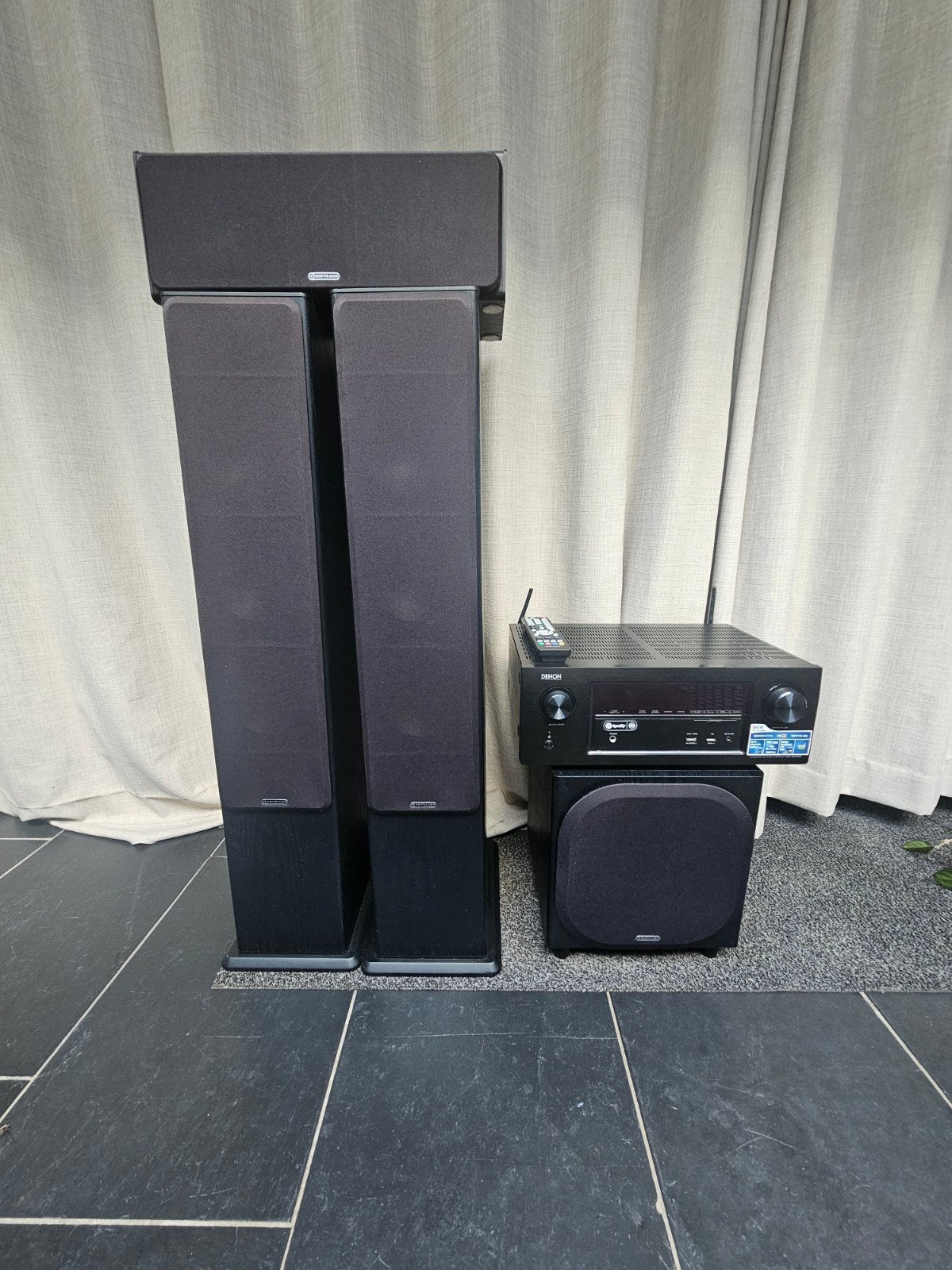 Denon AVR-X2300W & Monitor Bronze Audio Stereoset met kabels, Ophalen, Denon, Losse componenten, Zo goed als nieuw