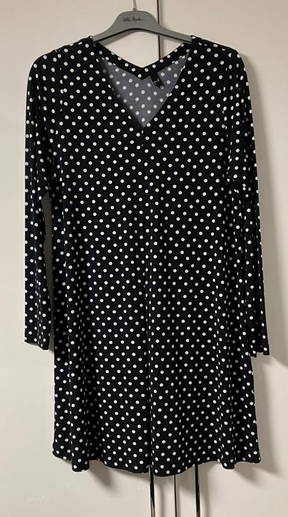 Yoek a-lijn tuniek polkadot blauw/wit mt. M 42/44 nieuw, Kleding | Dames, Ophalen of Verzenden, Nieuw, Maat 42/44 (L), Overige kleuren