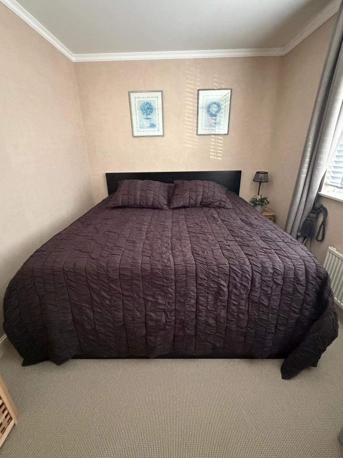 Zgan Boxspring te koop., Huis en Inrichting, Ophalen, Zwart, Tweepersoons, Zo goed als nieuw