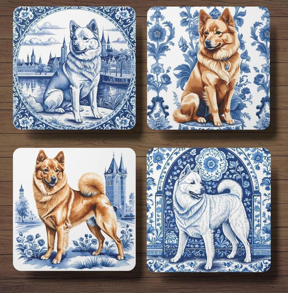 Finse Spits Delfts Blauw onderzetters met houder, Ophalen of Verzenden, Nieuw