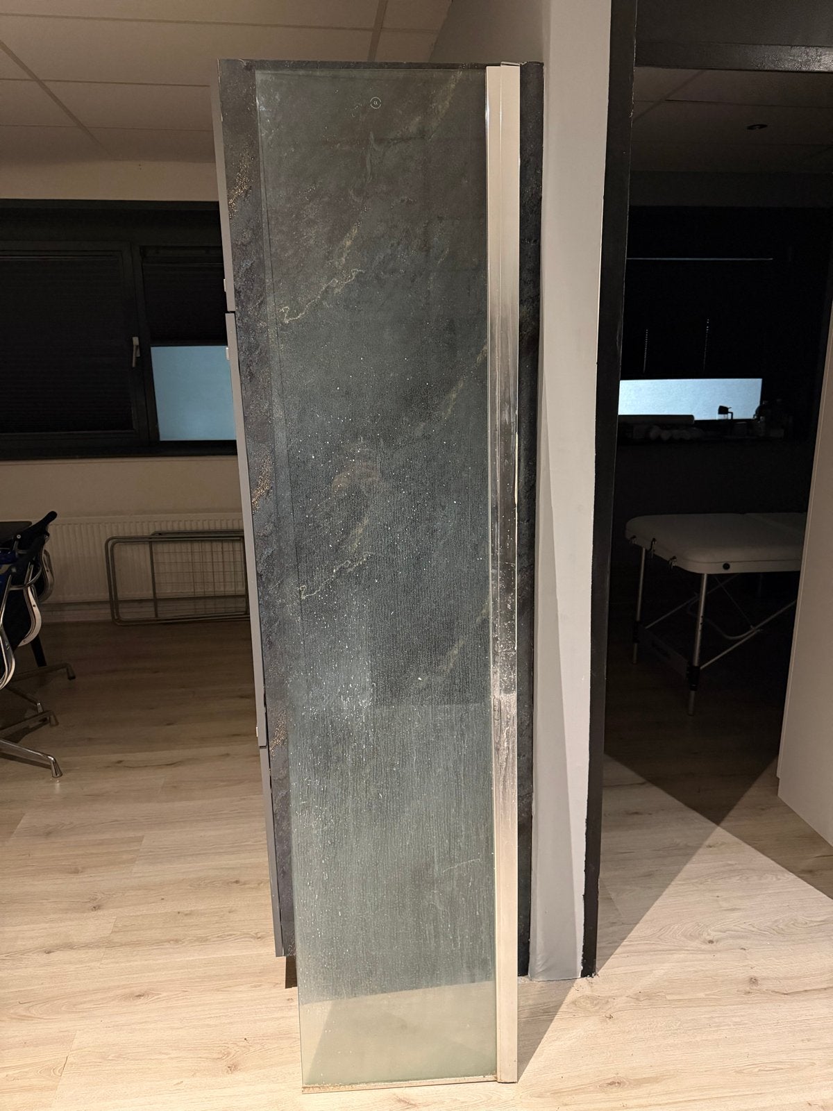 Glazen douchewand met  panelen, Gebruikt, 80 tot 120 cm, Overige typen, Veiligheidsglas