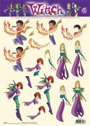 A4 Knipvellen Witch STAPDW01 t/m 06, Ophalen of Verzenden, Nieuw, Fantasie, Knipvel