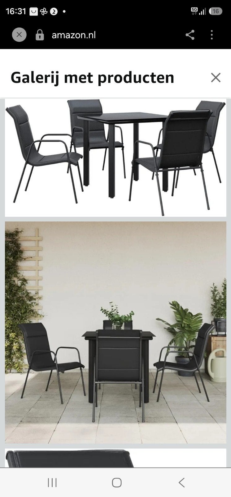 5 delig tuinset nieuw aanbieding, Ophalen, Nieuw, Metaal, Stapelbaar