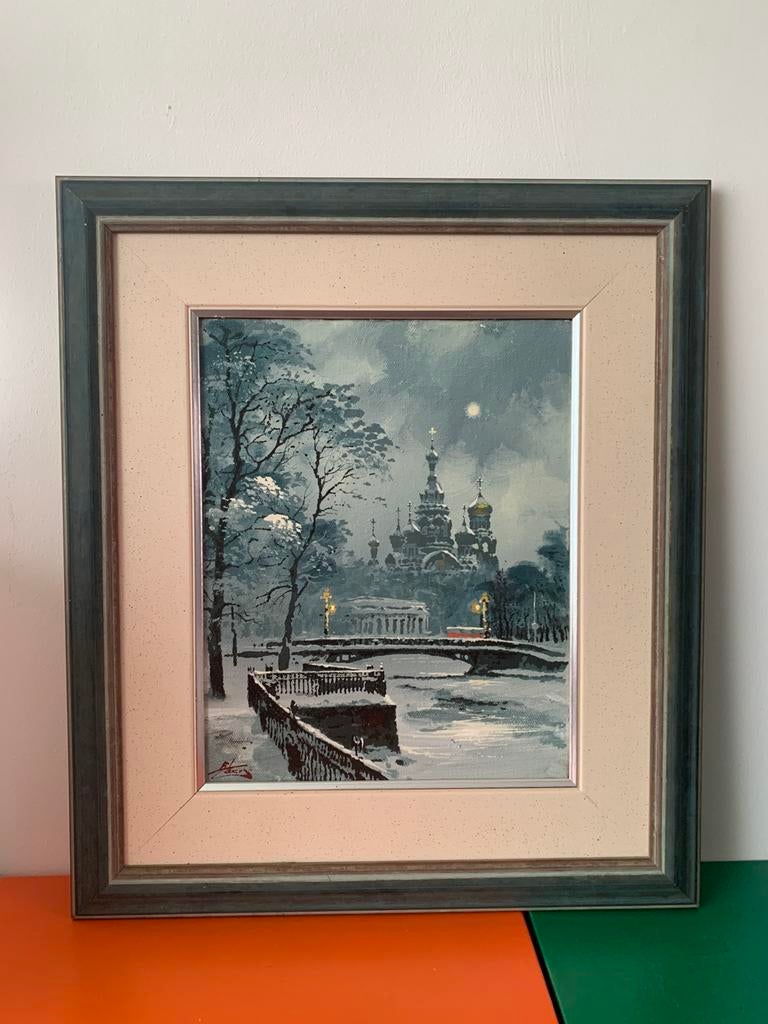 Olieverfschilderij op canvas gesigneerd, Ophalen of Verzenden