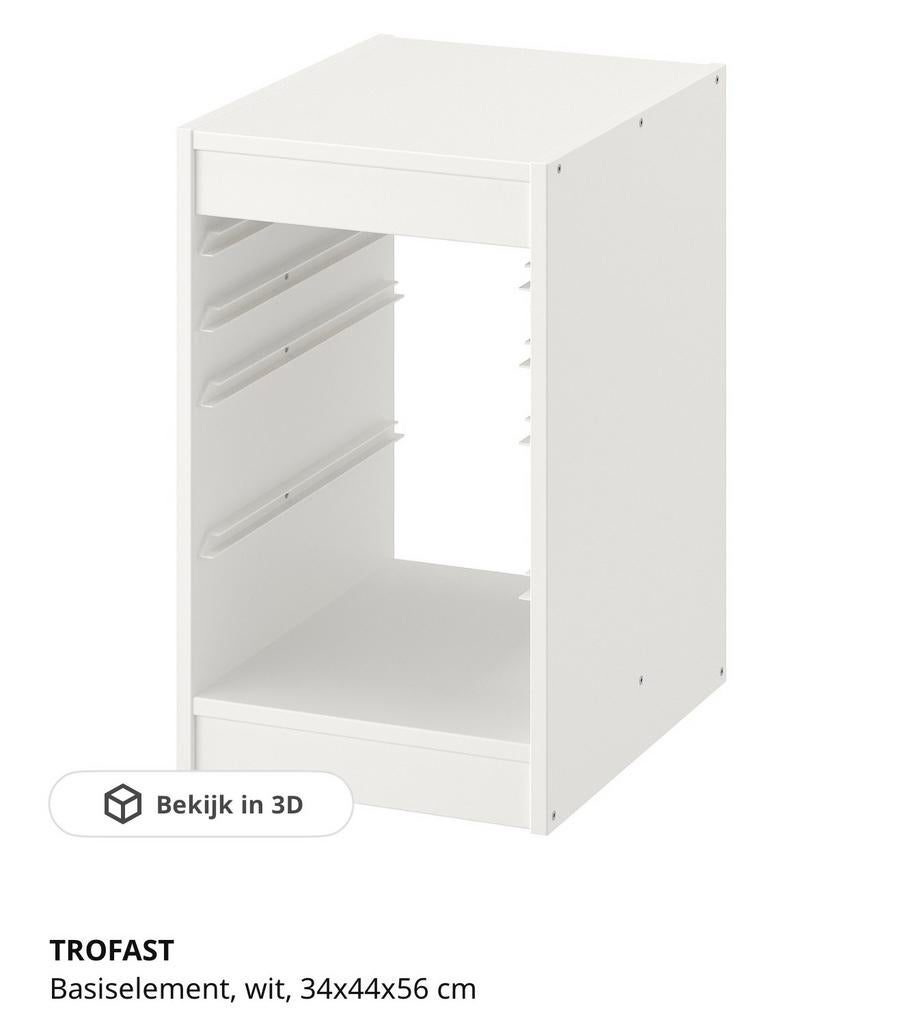 3x IKEA TROFAST basiselement wit 34x44x56 cm, Ophalen, Gebruikt