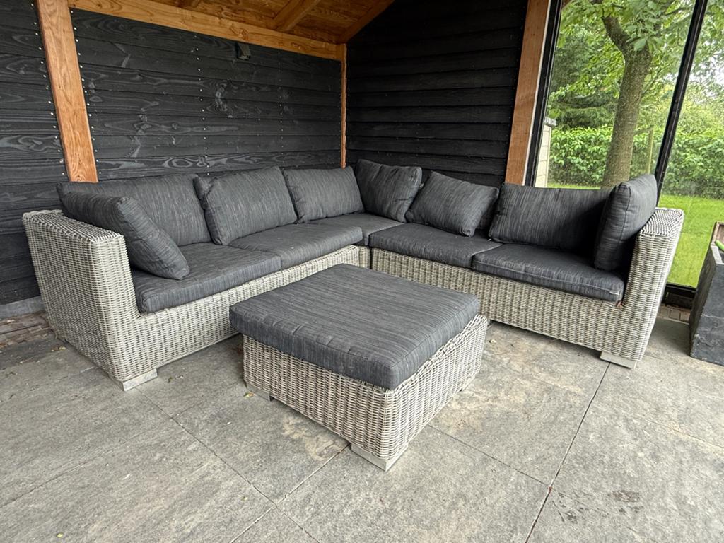 Tuin Loungeset met allweather Kussens, Tuin en Terras, Tuinsets en Loungesets, Ophalen, Meer dan 8 zitplaatsen, Zo goed als nieuw