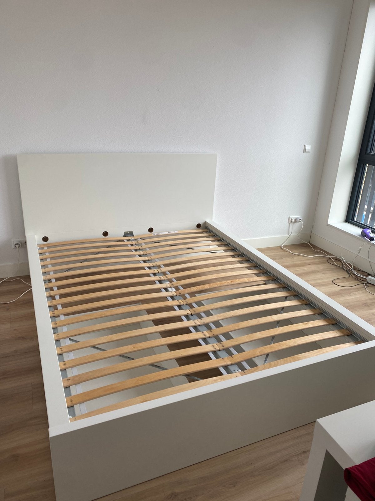 Ikea MALM bed 150x200 wit, Huis en Inrichting, Slaapkamer | Bedden, Ophalen, Gebruikt, Wit, 200 cm