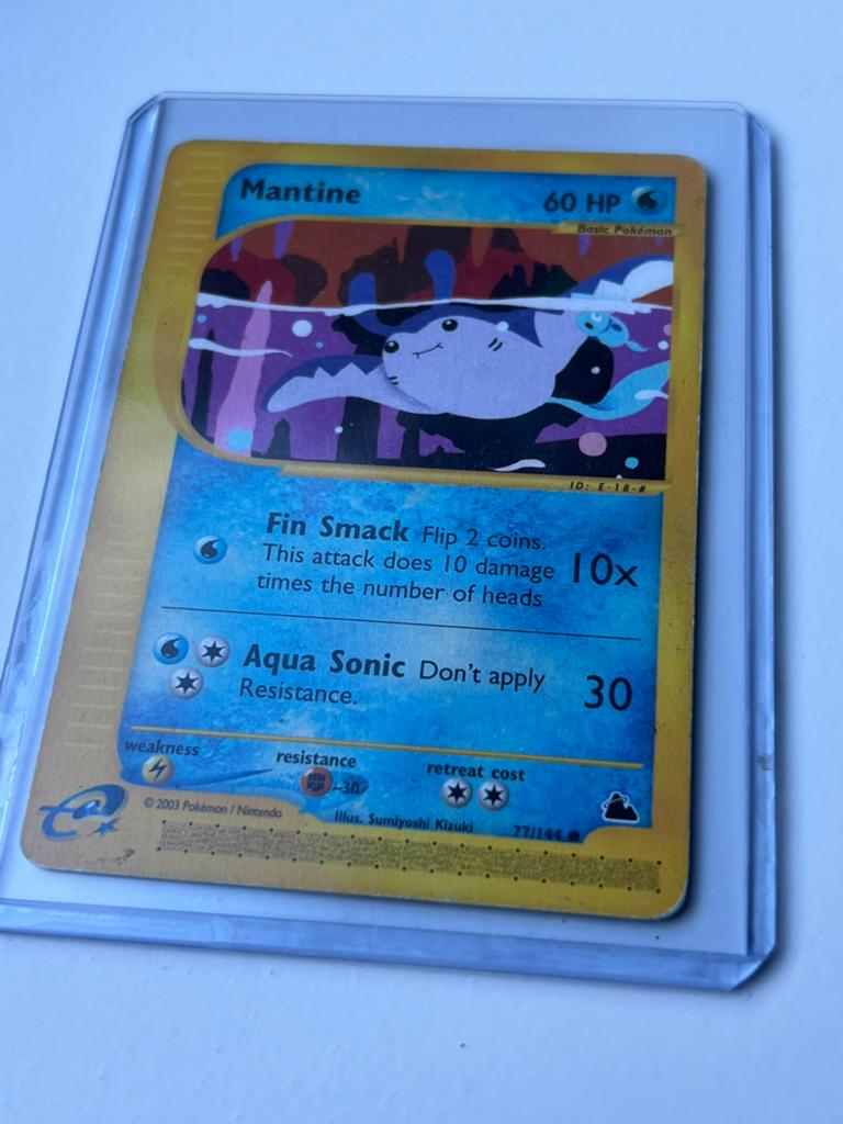 Mantine Pokémon Kaart 77/144 - Light Played Conditie, Ophalen of Verzenden, Gebruikt, Losse kaart