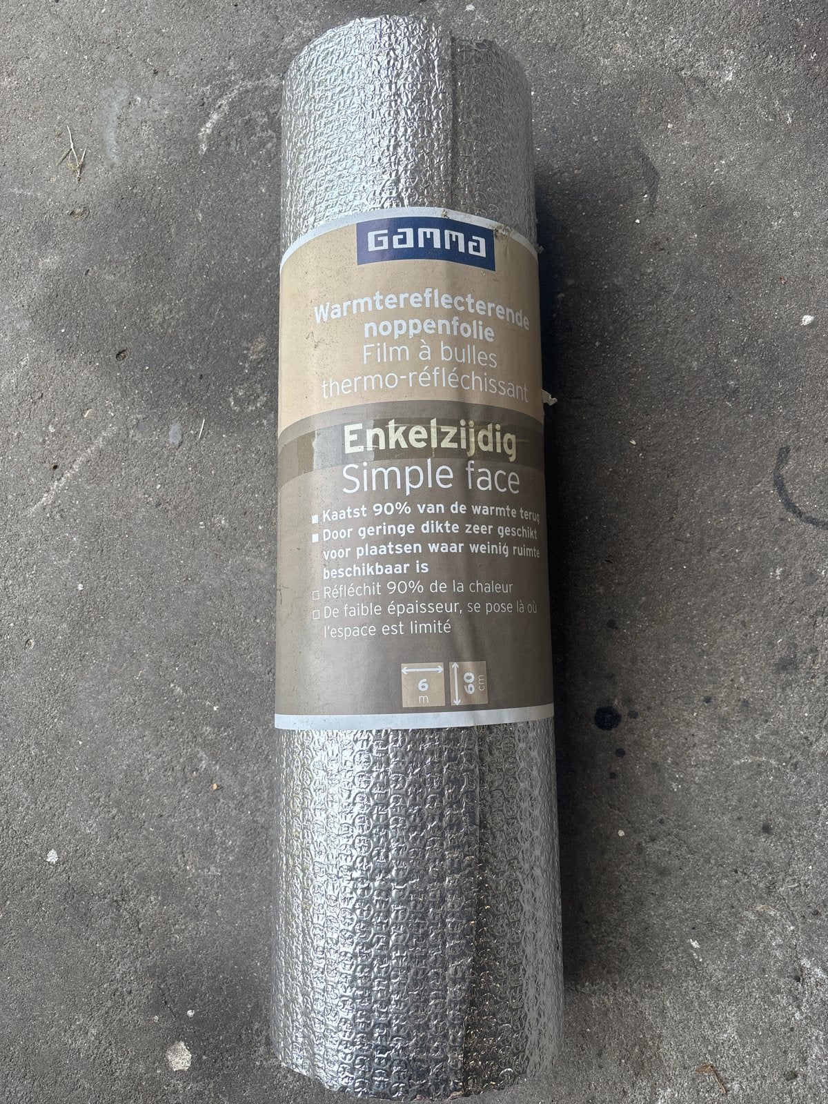 Gamma Warmtereflecterende Noppenfolie - Enkelzijdig, Doe-het-zelf en Verbouw, Isolatie en Afdichting, Overige materialen, Nieuw