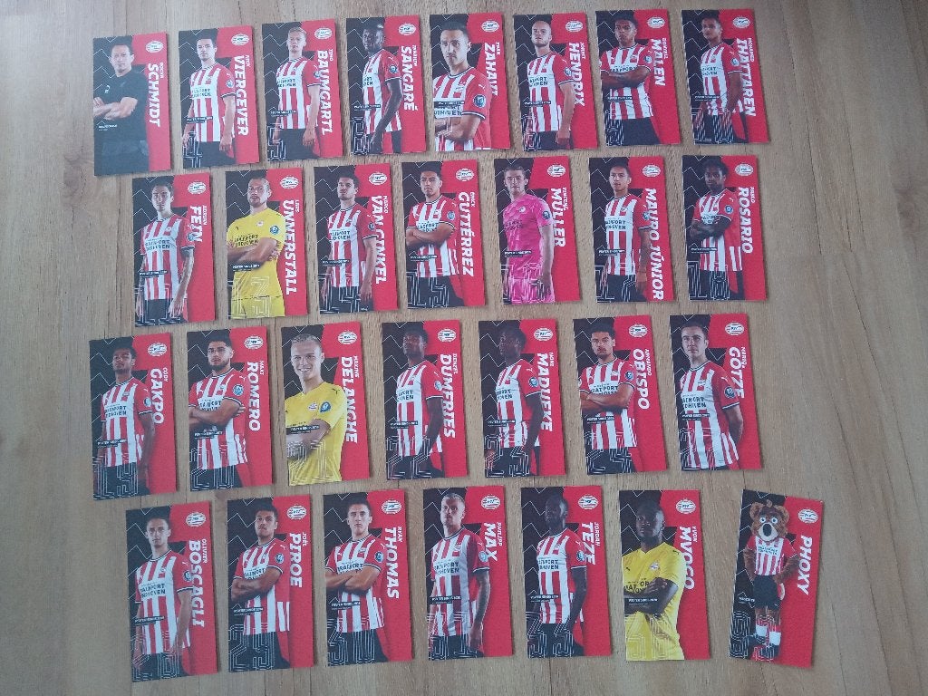 Complete PSV spelerskaarten set 2020-2021 met handtekeningen, Verzamelen, Ophalen of Verzenden, Nieuw, PSV, Spelerskaart