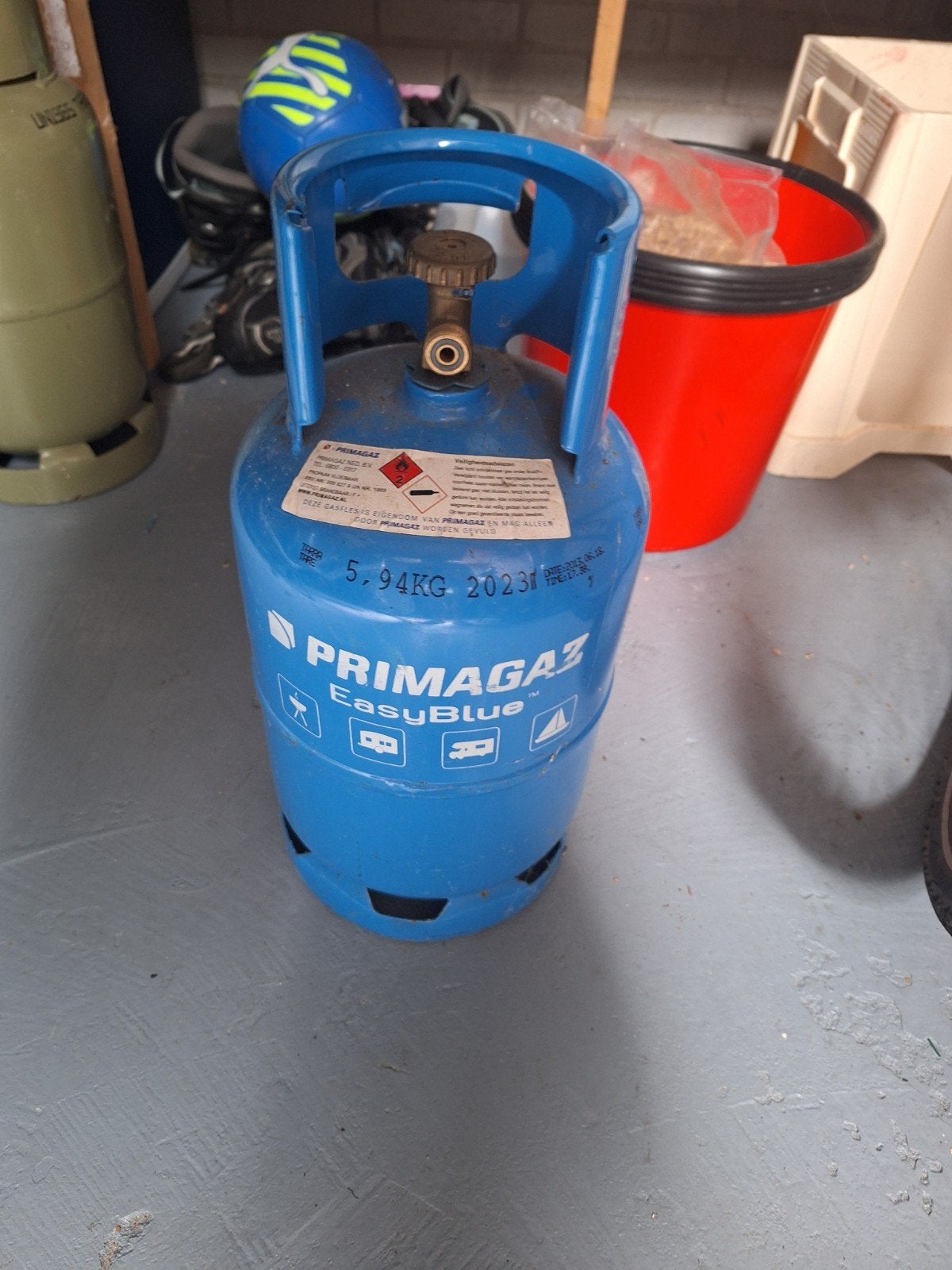 Primagaz EasyBlue gasfles 5.94KG (leeg), Caravans en Kamperen, Kampeeraccessoires, Ophalen of Verzenden, Gebruikt