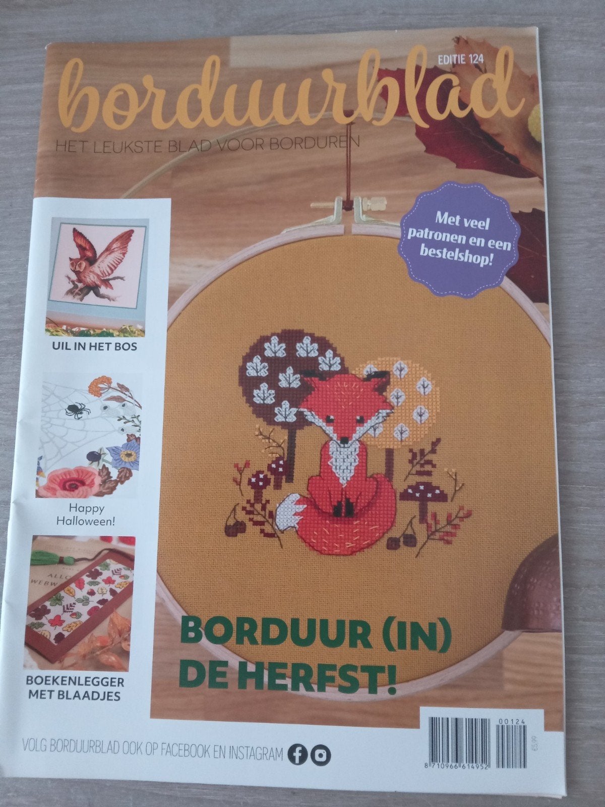 Borduurblad Editie 124 - Herfstthema met patronen, Hobby en Vrije tijd, Borduren en Borduurmachines, Ophalen of Verzenden, Patroon
