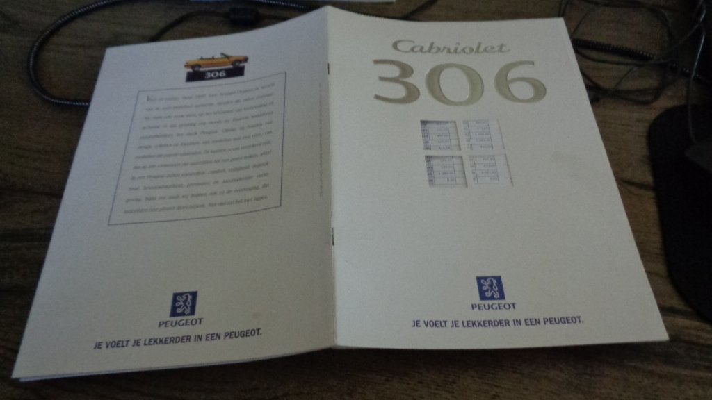 Folder Set PEUGEOT 306 CABRIOLET   7-1997, Verzenden, Zo goed als nieuw, Peugeot