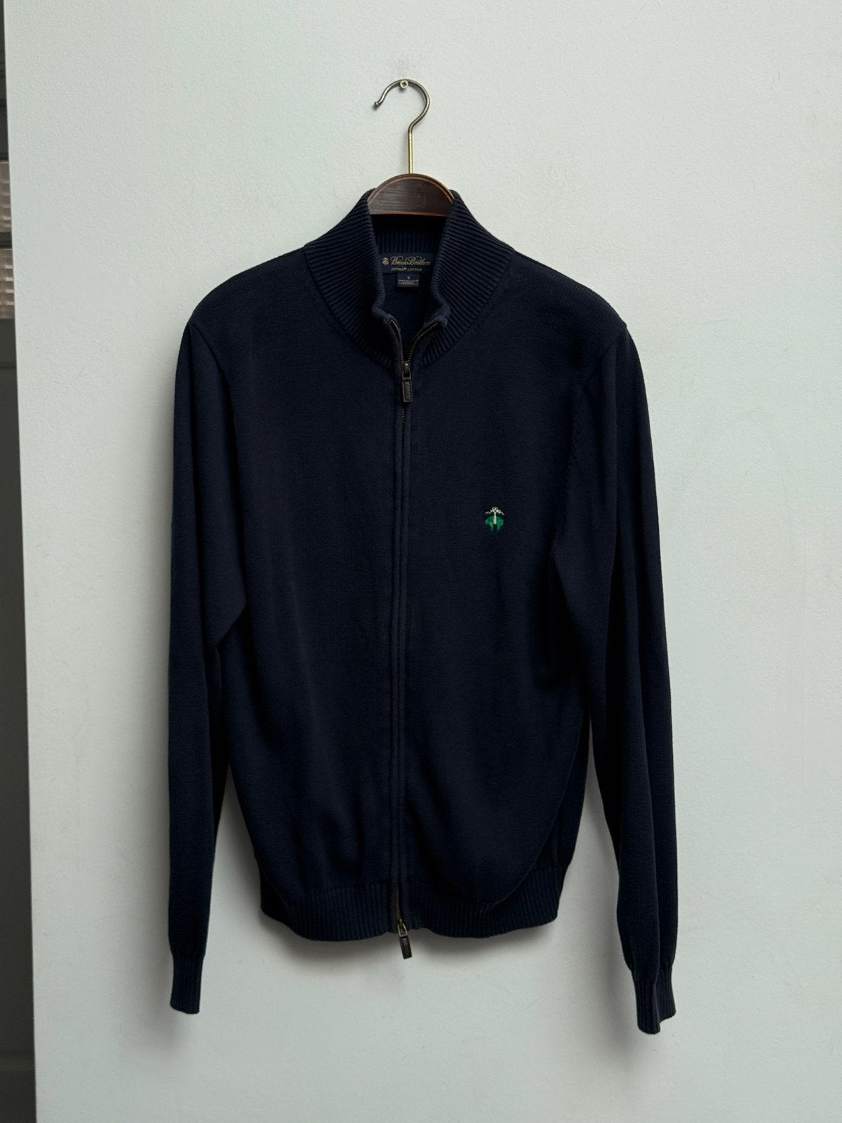 Brooks Brothers Navy Rits Katoenen Trui Maat S, Ophalen of Verzenden, Zo goed als nieuw, Maat 46 (S) of kleiner, Blauw