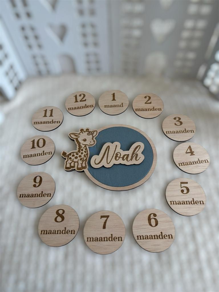 Milestone klittenband systeem met naam in zakje, Ophalen of Verzenden, Nieuw
