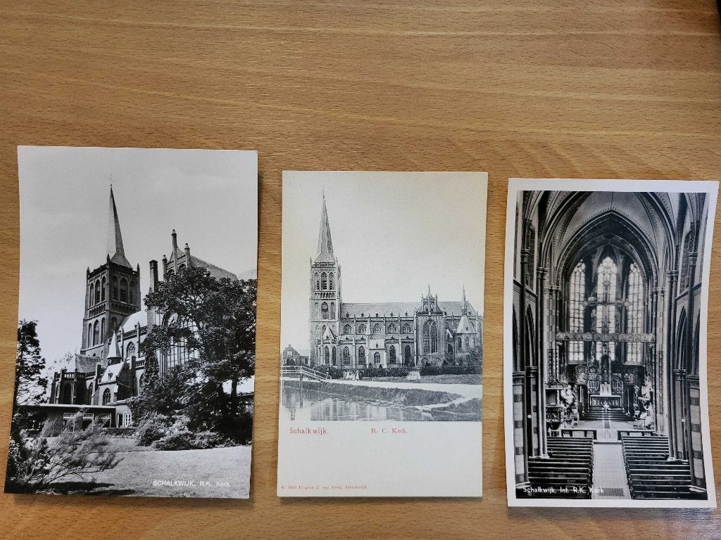 ansicht SCHALKWIJK Kerk (3x), Ophalen, Voor 1920, Utrecht