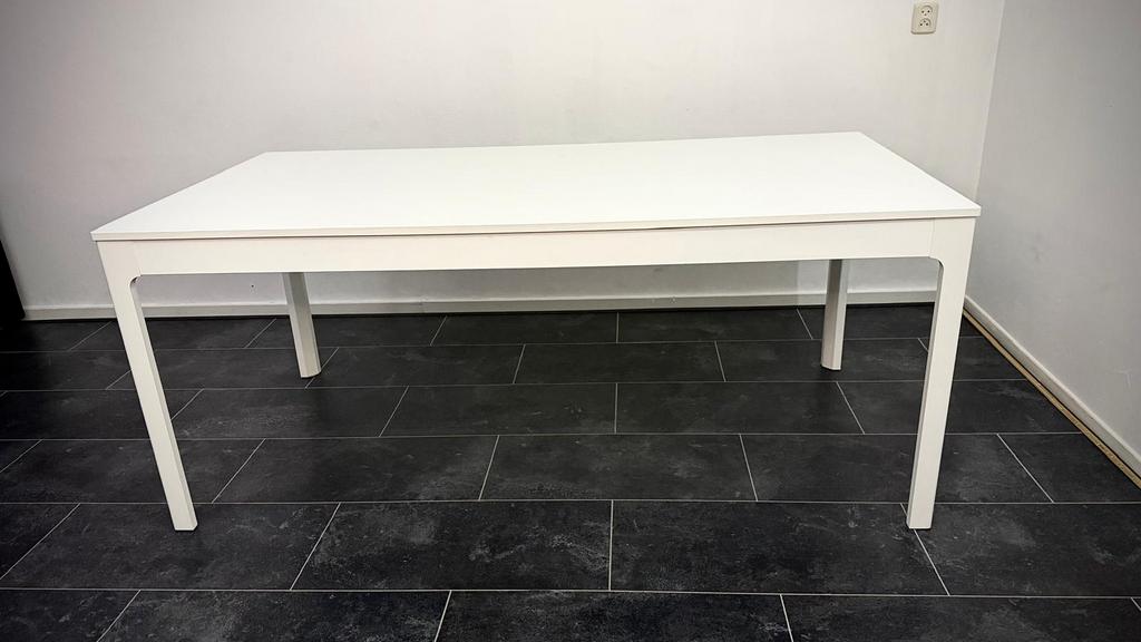 uitschuifbare eettafel 180/240x90 wit, Huis en Inrichting, Tafels | Eettafels, Zo goed als nieuw, 50 tot 100 cm, Rechthoekig, Ophalen