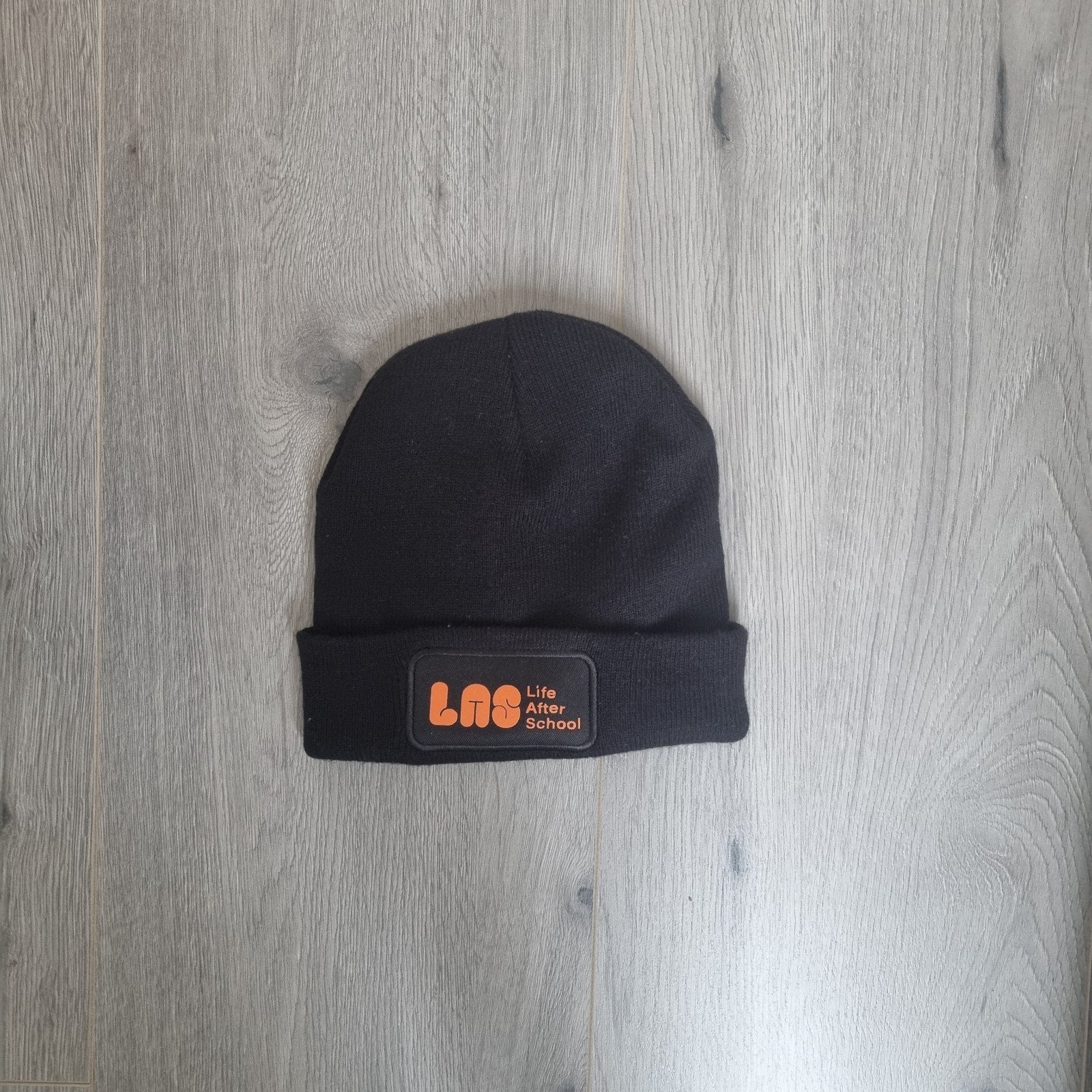 Zwarte Muts Beanie – LAS (Life After School), Overige maten, Ophalen of Verzenden, Zo goed als nieuw, LAS