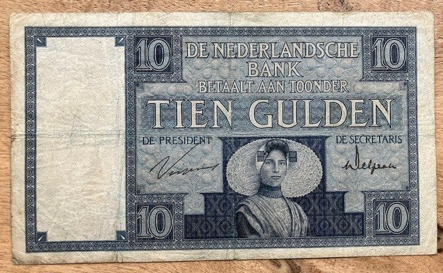 biljet 10 gulden Zeeuws Meisje 1930, Postzegels en Munten, Bankbiljetten | Nederland, Ophalen, 10 gulden, Los biljet
