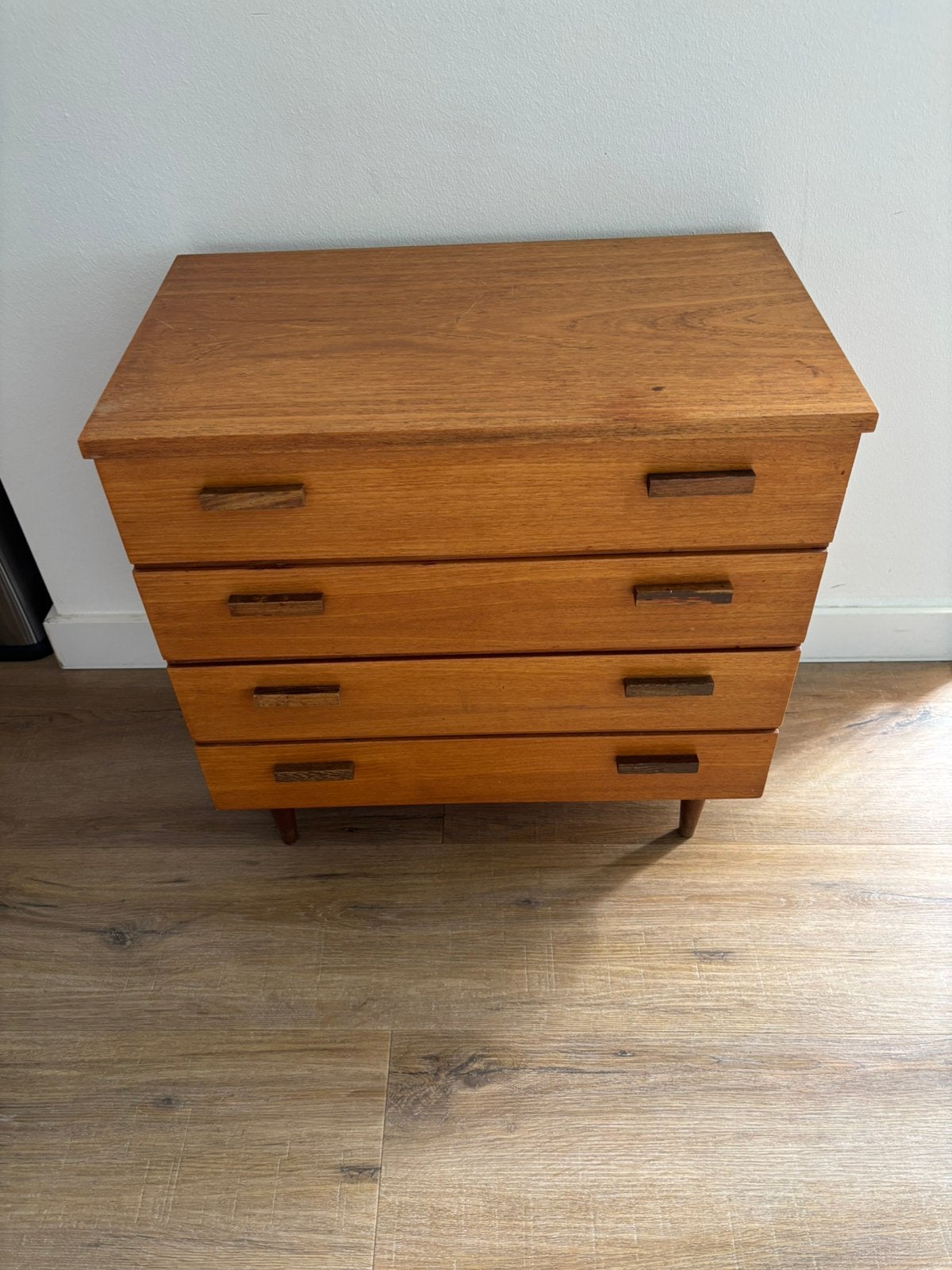 Vintage Teak Deens design ladekast wandmeubel kast, Gebruikt, ., ., Minder dan 100 cm