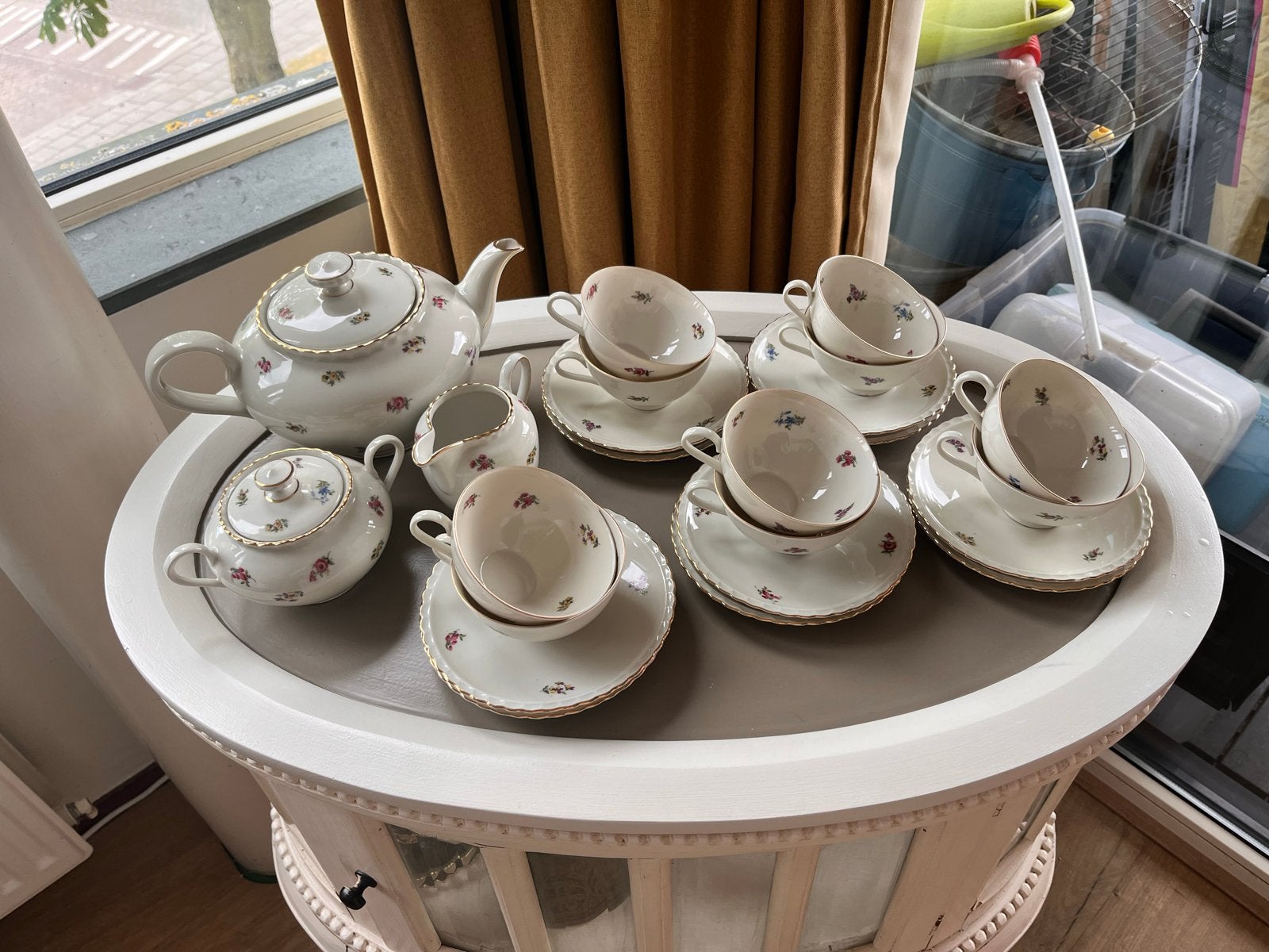 Vintage Winterling Bavaria Rosemary theeservies 8 persoons, Ophalen, Gebruikt, Overige merken, Vintage