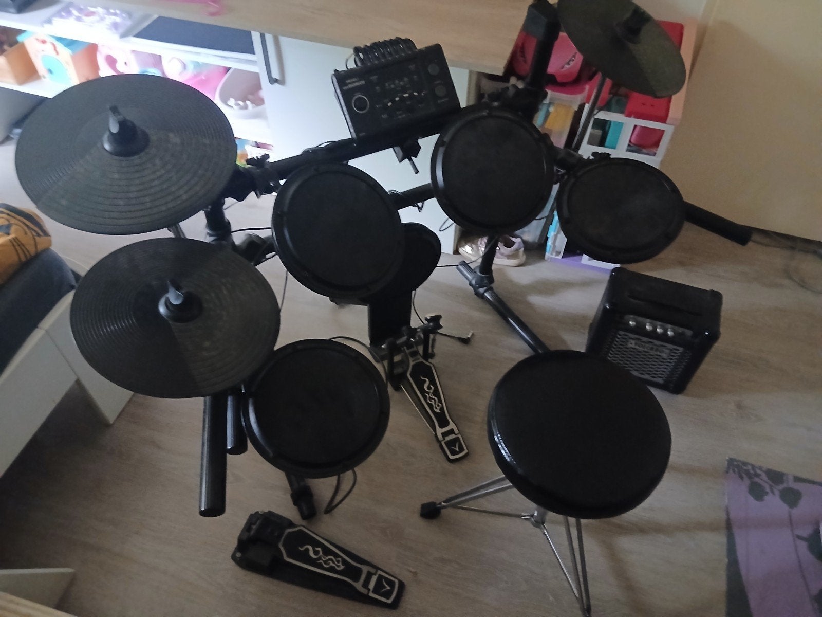 Medeli DD505(D) Elektrisch Drumstel met Volcano GL15 Amp, Ophalen, Gebruikt, Overige merken, Elektronisch
