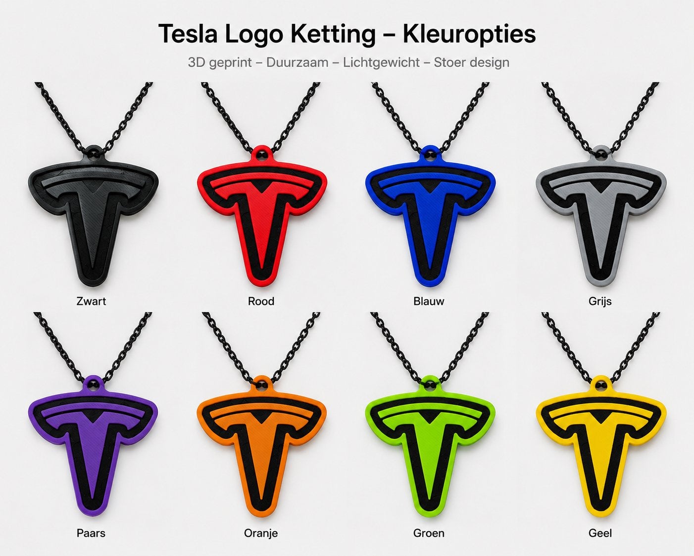 Tesla Logo Sleutelhanger / Ketting – Diverse Kleuren, Ophalen of Verzenden, Nieuw