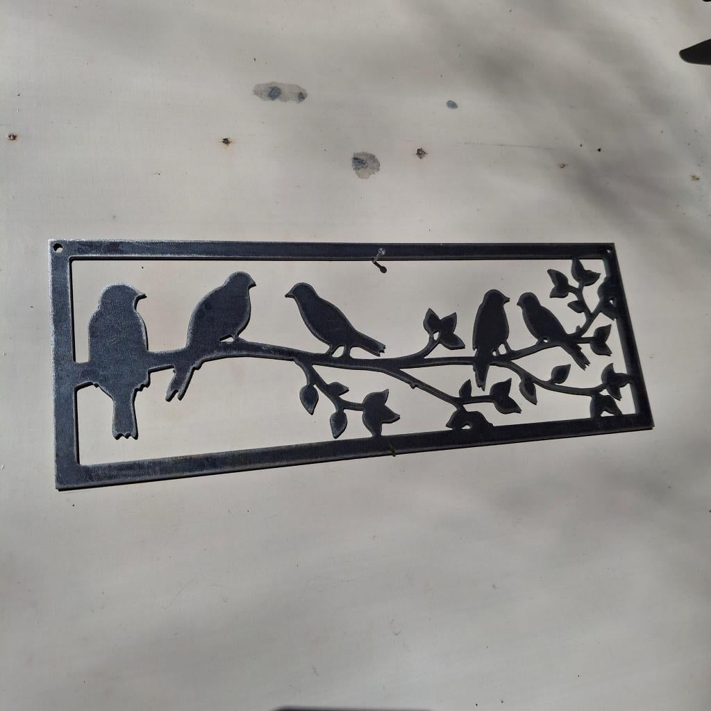 Vogels op een tak uit Cortenstaal / Tuin- en wanddecoratie, Ophalen of Verzenden, Nieuw