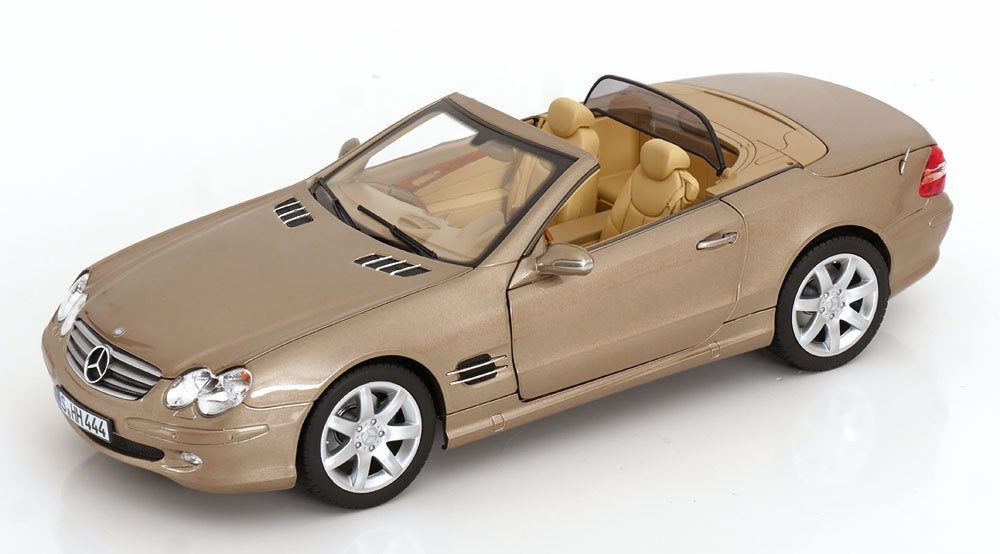 Norev 1:18 Mercedes Benz SL 500 2003 Travertine Beige, Hobby en Vrije tijd, Modelauto's | 1:18, -, Nieuw, Norev, Ophalen of Verzenden