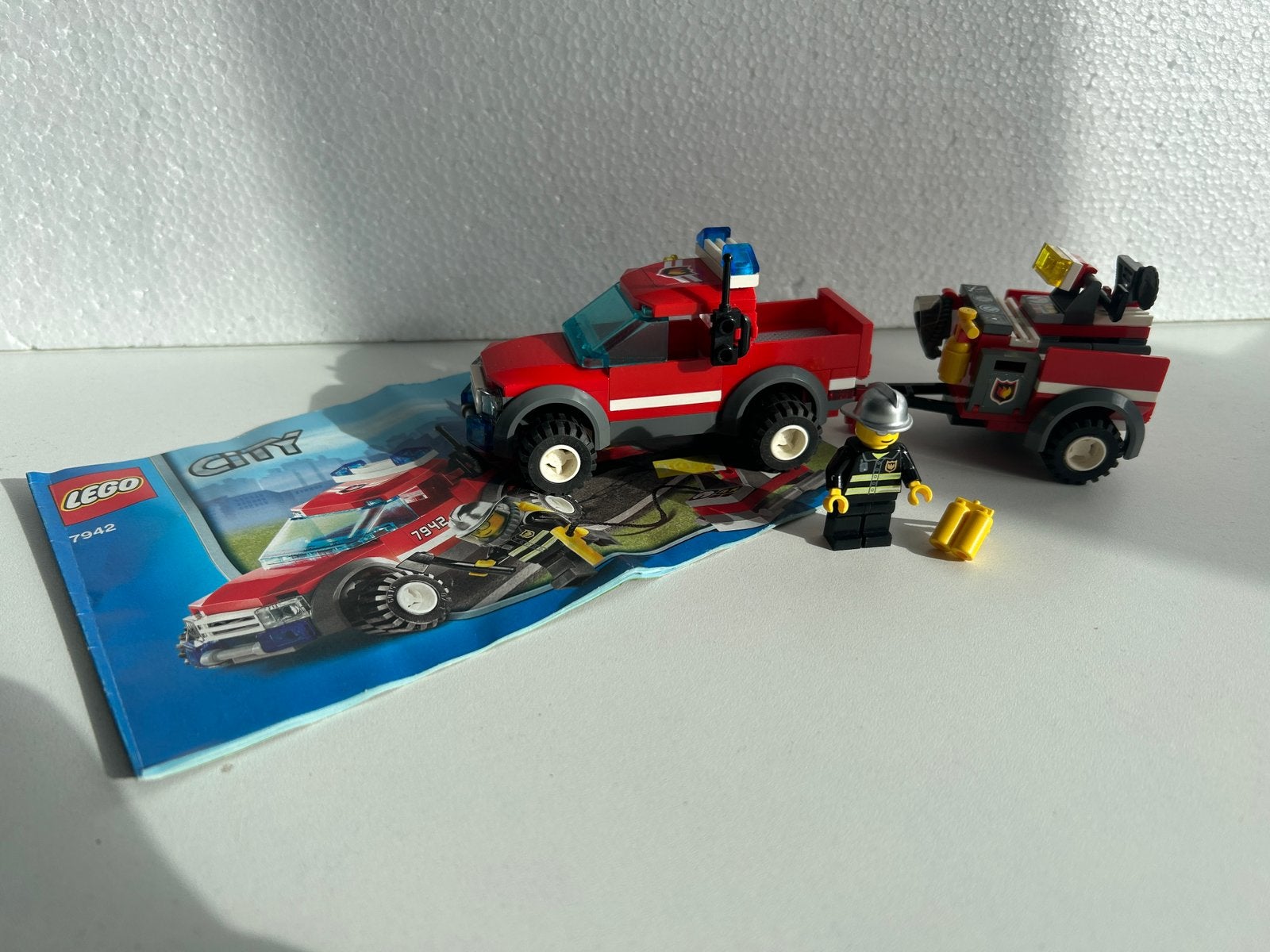 Lego city 7942 brandweer pick up., Compleet, Lego, Denemarken, Lego