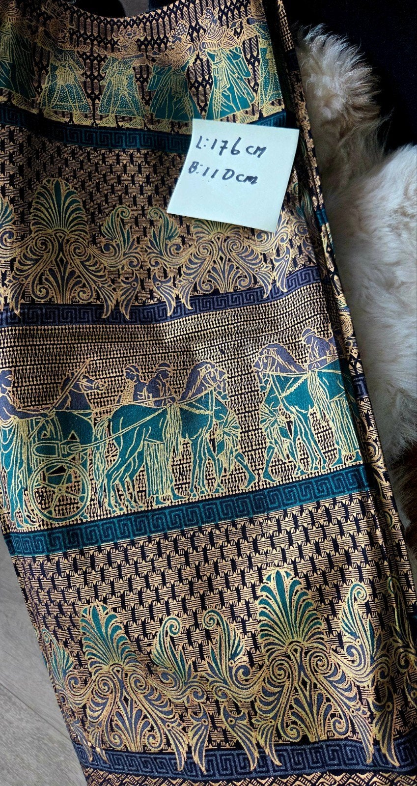 Vintage stof met Egyptische/Griekse motieven, Ophalen of Verzenden