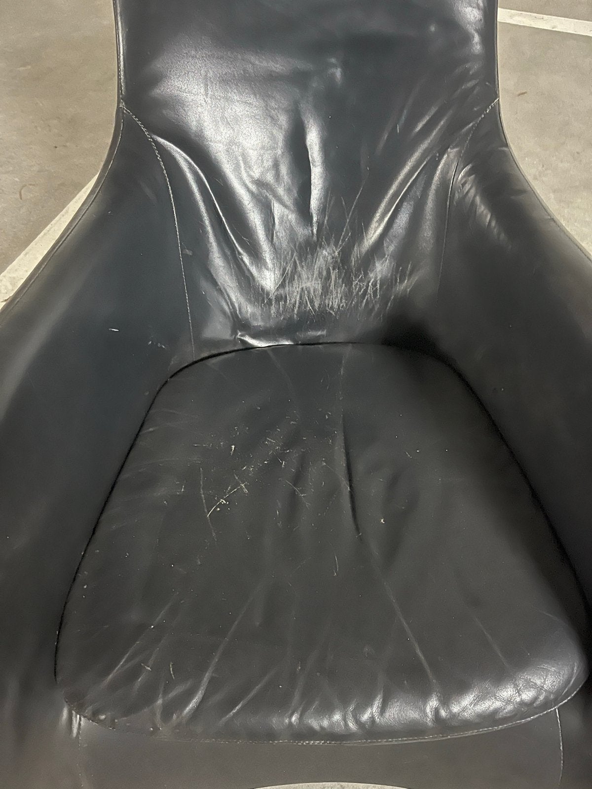 Montis Loge fauteuil - Donkerblauw leer, Huis en Inrichting, Fauteuils, Ophalen, Gebruikt, Leer