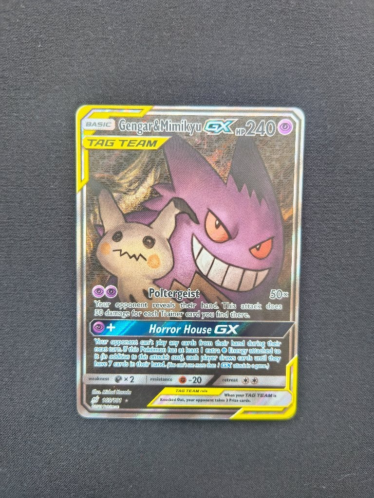 Gengar & Mimikyu GX (165) - Team Up, Ophalen of Verzenden, Nieuw, Losse kaart, Foil