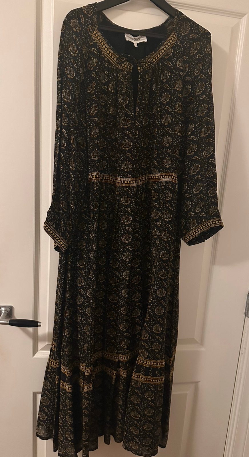 BA&SH Maxi Jurk Boho Jurk Dames Maat 3 (L), Kleding | Dames, Jurken, Zwart, Maat 42/44 (L), Ophalen of Verzenden, Gedragen