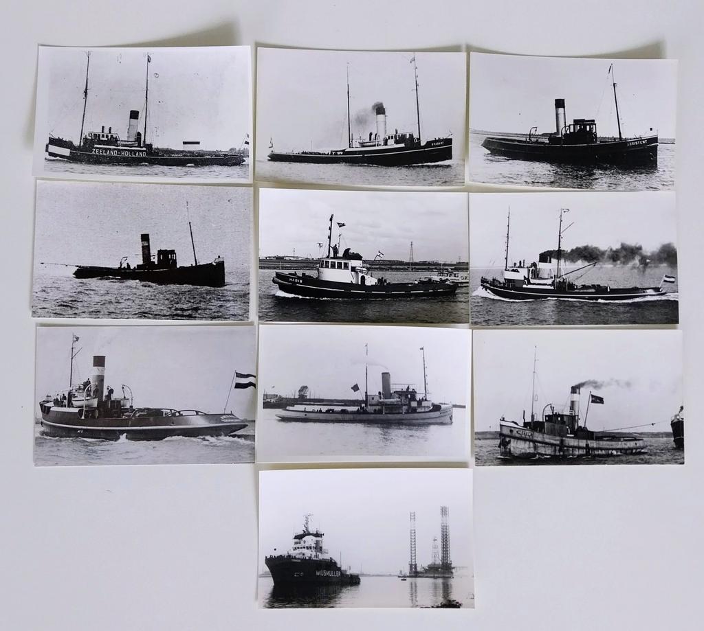 10 Oude Wijsmuller slepers., Ophalen of Verzenden, Gebruikt, Kaart, Foto of Prent