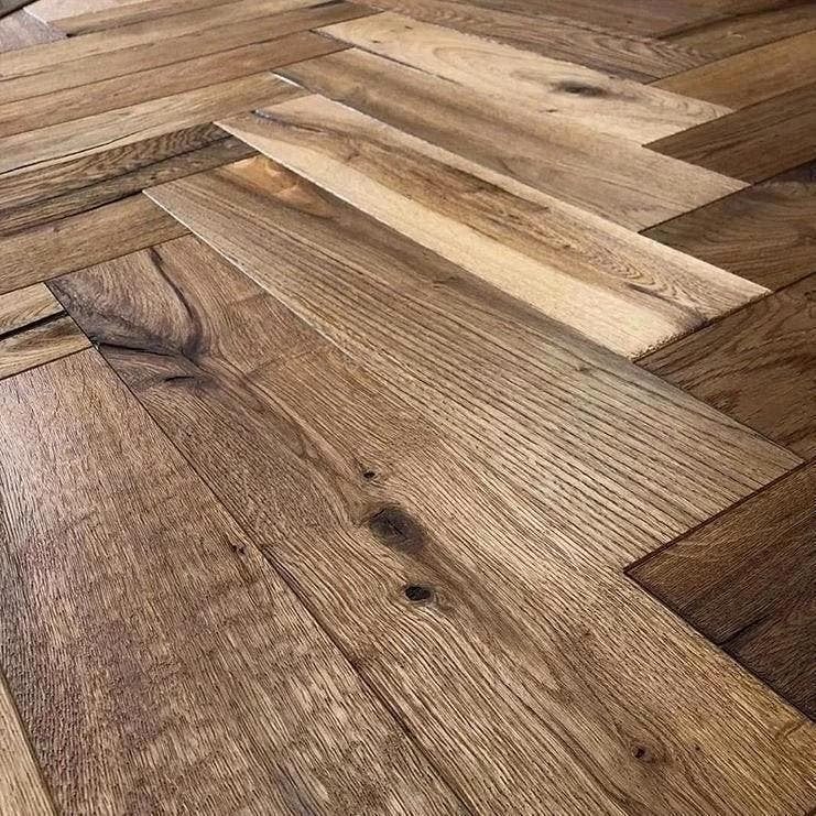 EIKEN VINTAGE VISGRAAT VLOER PARKET KANT&KLAAR VLOEREN!, Ophalen of Verzenden, Nieuw, 75 m² of meer, Parket