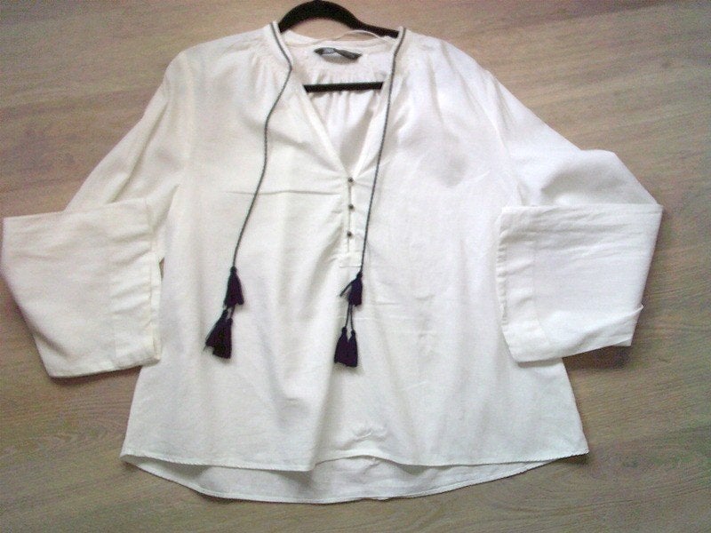 ZARA bohemian style cremewit tuniek maat L, Verzenden, Maat 42/44 (L), Gedragen, Wit