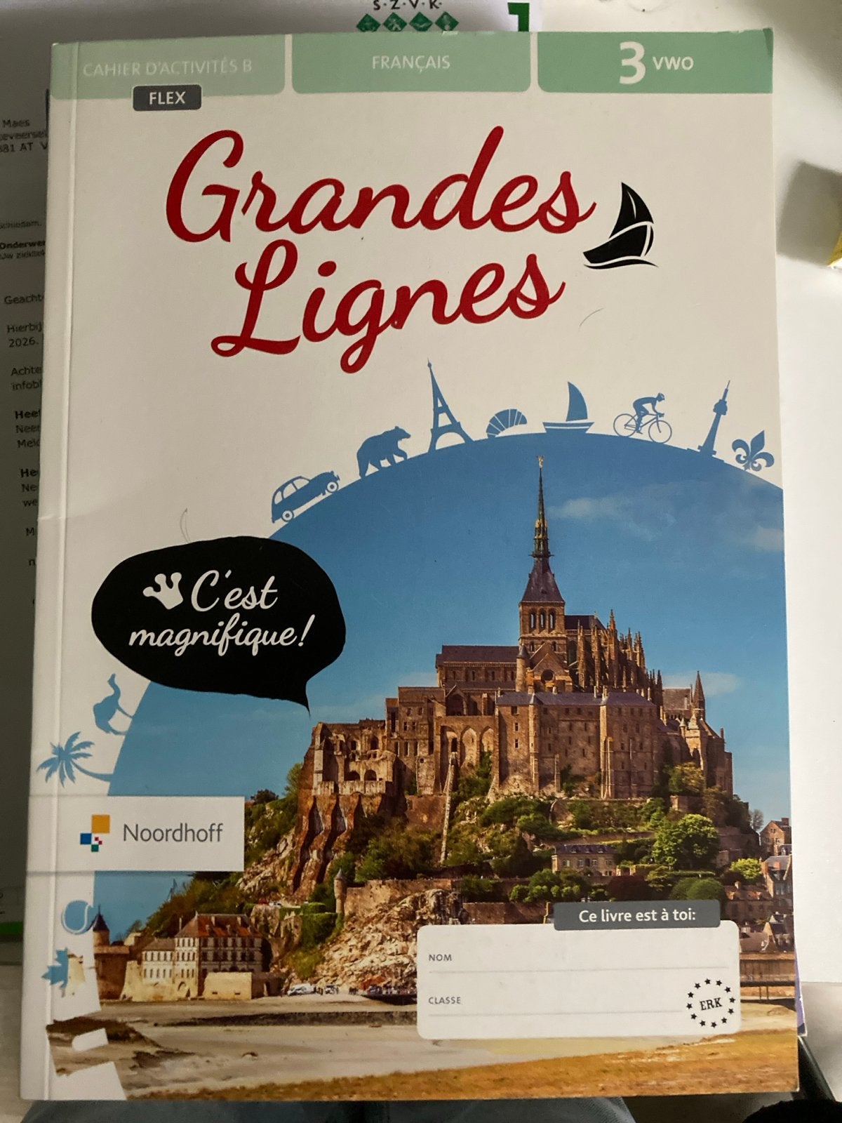 Grandes Lignes Frans werkboek 3 VWO Flex Noordhoff, Ophalen of Verzenden, Zo goed als nieuw, Non-fictie